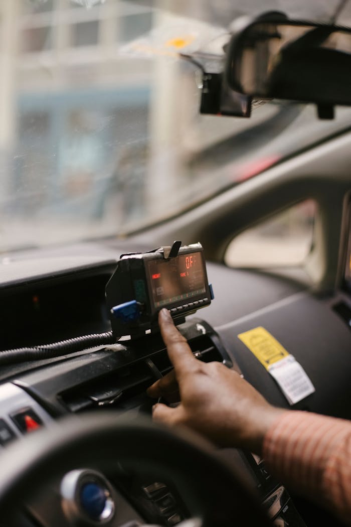 Taxi de CarboTaxi24H preparado para un traslado al aeropuerto